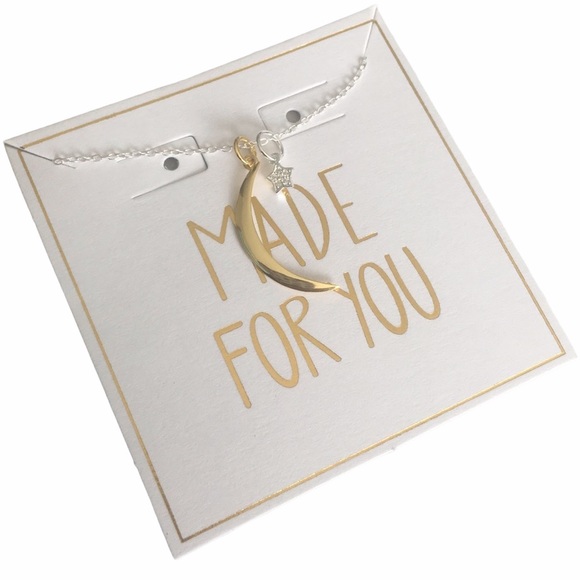 new โพ Wish + Dream โพ925 SS Crescent CZ Necklace โพ - Picture 2 of 5